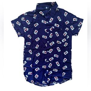 Miller Lite White Can Graphic Button Down